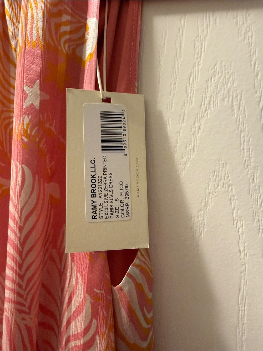Ramy Brook Pink and Yellow Tropical Smocked-Waist Mini Dress - Picture 2 of 3